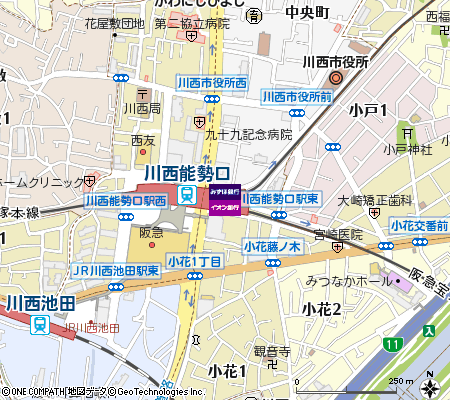 ＫＯＨＹＯ川西店出張所（ATM）付近の地図